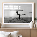 Yoga Surf Wall Art Canvas Print – Framed Black White Shore by MyGreatCanvas | Canvas Wall Art Prints | Photo Prints & Wall Decor