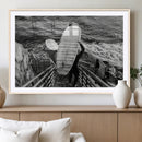 Black and White Surfing Wall Art Canvas Print – Framed by MyGreatCanvas | Canvas Wall Art Prints | Photo Prints & Wall Decor