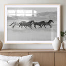 Wild Horses Running Wall Art Canvas Print, Framed Black by MyGreatCanvas | Canvas Wall Art Prints | Photo Prints & Wall Decor