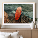 Surfer Stairway Wall Art Canvas Print – Framed Ocean Surf by MyGreatCanvas | Canvas Wall Art Prints | Photo Prints & Wall Decor