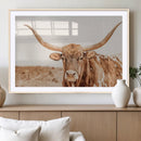 Texas Longhorn Wall Art Canvas Print – Framed Sepia Cow Art by MyGreatCanvas | Canvas Wall Art Prints | Photo Prints & Wall Decor