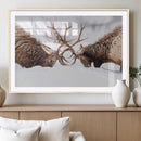 Elk Wall Art Canvas Print – Framed Wildlife Strength Snowy by MyGreatCanvas | Canvas Wall Art Prints | Photo Prints & Wall Decor