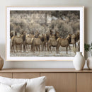 Elk Herd Scene Wall Art Canvas Print – Framed Rustic by MyGreatCanvas | Canvas Wall Art Prints | Photo Prints & Wall Decor