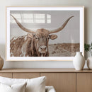 Longhorn Bull Photo Wall Art Canvas Print, Framed Rustic Cow by MyGreatCanvas | Canvas Wall Art Prints | Photo Prints & Wall Decor