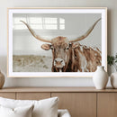 Texas Longhorn Bull Wall Art Canvas Print, Framed Rustic by MyGreatCanvas | Canvas Wall Art Prints | Photo Prints & Wall Decor