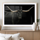 Texas Longhorn Wall Art Canvas Print – Framed Rustic Western