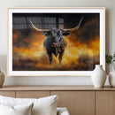 Longhorn Canvas Wall Art Canvas Print – Framed Bold Bull