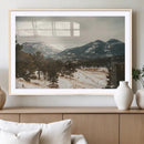 Mountain Landscape Wall Art Canvas Print – Framed Snowy