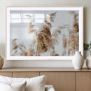 Pampas Grass Wall Art Canvas Print – Framed Neutral Tones
