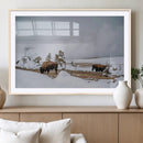 Bison Wildlife Wall Art Canvas Print, Framed Snowy Prairie by MyGreatCanvas | Canvas Wall Art Prints | Photo Prints & Wall Decor