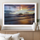 Beach Sunset Wall Art Canvas Print – Framed Ocean Waves Art by MyGreatCanvas | Canvas Wall Art Prints | Photo Prints & Wall Decor