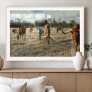 Texas Longhorns Wall Art Canvas Print – Framed Rustic Farm by MyGreatCanvas | Canvas Wall Art Prints | Photo Prints & Wall Decor