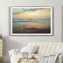 Sunset Seascape Wall Art Canvas Print – Framed Pastel Ocean