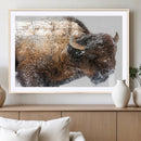 Snowy Buffalo Wall Art Canvas Print – Framed Rustic Lodge by MyGreatCanvas | Canvas Wall Art Prints | Photo Prints & Wall Decor