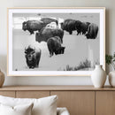 Buffalo Herd Wall Art Canvas Print – Framed Black and White by MyGreatCanvas | Canvas Wall Art Prints | Photo Prints & Wall Decor