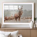 Rustic Nature Wall Art Canvas Print – Stag Woodland Framed