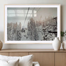 Frosty Pines Wall Art Canvas Print – Framed Cozy Cabin Ski