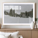 Frosty Pines Wall Art Canvas Print – Framed Silent Snowfall