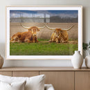 Texas Longhorn Pair Wall Art Canvas Print – Peaceful Rustic by MyGreatCanvas | Canvas Wall Art Prints | Photo Prints & Wall Decor