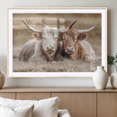 Couple Highland Cows Wall Art Canvas Print – Peaceful Meadow by MyGreatCanvas | Canvas Wall Art Prints | Photo Prints & Wall Decor