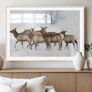 Snowy Elk Herd Wall Art Canvas Print – Majestic Winter by MyGreatCanvas | Canvas Wall Art Prints | Photo Prints & Wall Decor