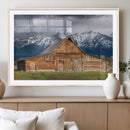 Rustic Wooden Barn Wall Art Canvas Print – Snowy Mountain by MyGreatCanvas | Canvas Wall Art Prints | Photo Prints & Wall Decor