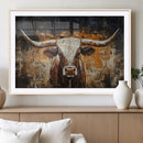 Abstract Longhorn Bull Wall Art Canvas Print – Vintage by MyGreatCanvas | Canvas Wall Art Prints | Photo Prints & Wall Decor