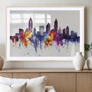 Atlanta Skyline Wall Art Canvas Print – Framed Colorful