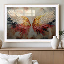 Vibrant Angel Wings Wall Art Canvas Print – Gold Red by MyGreatCanvas | Canvas Wall Art Prints | Photo Prints & Wall Decor