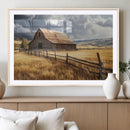 Golden Wheat Field Barn Canvas Print, Rustic Farm Landscape by MyGreatCanvas | Canvas Wall Art Prints | Photo Prints & Wall Decor