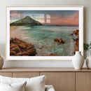 Stunning Coastal Landscape with Rocky Shore and Green Hills by MyGreatCanvas | Canvas Wall Art Prints | Photo Prints & Wall Decor