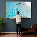 Crystal Clear Ocean Water Sunlit Reflections Palm Shadow Sandy Beach Tropical Wall Art for Home, Office Decor by MyGreatCanvas | Canvas Wall Art Prints | Photo Prints & Wall Decor