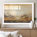Sepia Color Abstract Mountain Wall Art Canvas Print