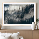 Foggy Pine Forest Wall Art – Framed Black White Nature by MyGreatCanvas | Canvas Wall Art Prints | Photo Prints & Wall Decor