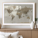 Detailed World Map Wall Art Canvas Print by MyGreatCanvas | Canvas Wall Art Prints | Photo Prints & Wall Decor