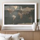 Rustic Black and Wood World Map Canvas Wall Art – Framed by MyGreatCanvas | Canvas Wall Art Prints | Photo Prints & Wall Decor