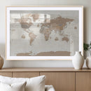 Framed Large World Map Canvas Print for Office Decor by MyGreatCanvas | Canvas Wall Art Prints | Photo Prints & Wall Decor