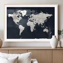 Black World Map Wall Art Canvas Print for Home Office and by MyGreatCanvas | Canvas Wall Art Prints | Photo Prints & Wall Decor