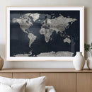 Colorful Watercolor World Map Canvas Print – Vibrant Framed
