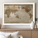 Vintage Detailed World Map Wall Art Canvas Print – Antique by MyGreatCanvas | Canvas Wall Art Prints | Photo Prints & Wall Decor