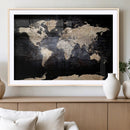 Grunge World Map Wall Art | 3-Panel Large Beige and Brown by MyGreatCanvas | Canvas Wall Art Prints | Photo Prints & Wall Decor