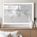 World Map Canvas Print – Framed Modern Detailed Map of the by MyGreatCanvas | Canvas Wall Art Prints | Photo Prints & Wall Decor