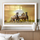 Wild Horses Wall Art Canvas Print – Framed Galloping Herd
