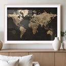 Framed World Map with Pin Canvas Print – Detailed World Map