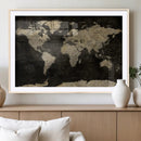 Push Pin World Map Canvas Wall Art Print, Interactive Travel