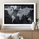 Black World Map Canvas Print – Detailed Map for Couples and by MyGreatCanvas | Canvas Wall Art Prints | Photo Prints & Wall Decor