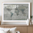 Neutral Vintage World Map Canvas Wall Art Print, Classic Map by MyGreatCanvas | Canvas Wall Art Prints | Photo Prints & Wall Decor