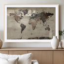 Neutral Watercolor World Map Canvas Wall Art – Framed Earth by MyGreatCanvas | Canvas Wall Art Prints | Photo Prints & Wall Decor