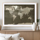 Vintage World Map Canvas Print – Framed Travel Map Wall Art