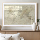 Colorful Watercolor World Map Canvas Wall Art – Framed